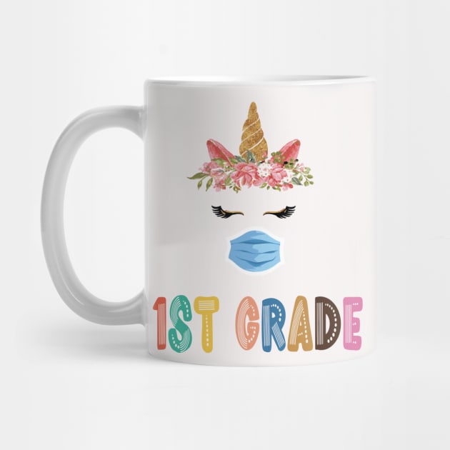 Quarantine Unicorn Hello 1st Grade 2020 Back To School by Sindibad_Shop